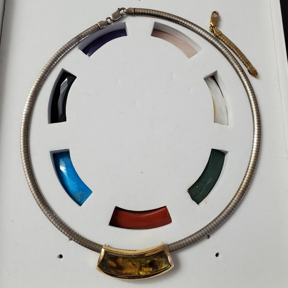 Sterling Silver 925 Interchangeable Gemstone Slid… - image 1